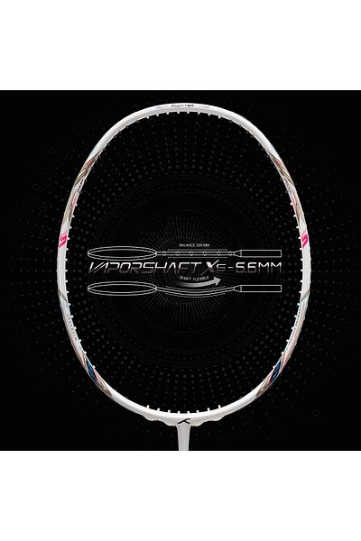 Hundred Flutter S Ctrl Carbon Fibre Badminton Racket | White/black | 80g | 32lbs Tension