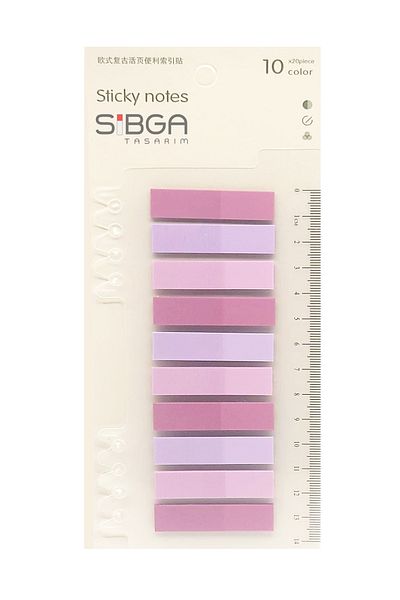 sibga tasarım Transparent Colored Post-It Note Paper - 200 Sheets Bookmark Sticker