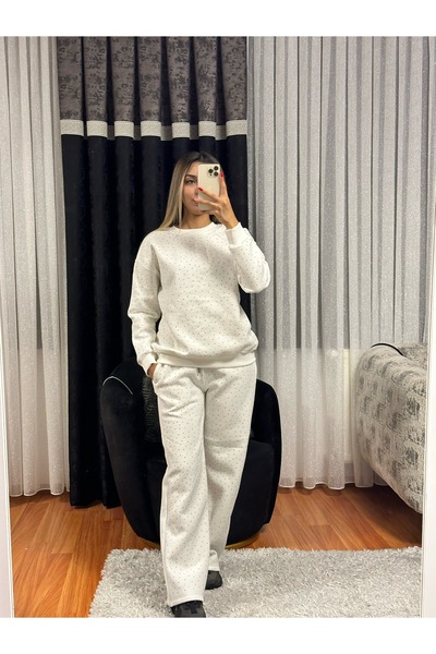 SHINE STYLE Serpme Taşlı Beyaz Takım