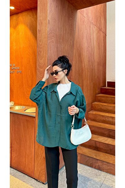Serica Moda Düşük Omuz Oversize Gömlek