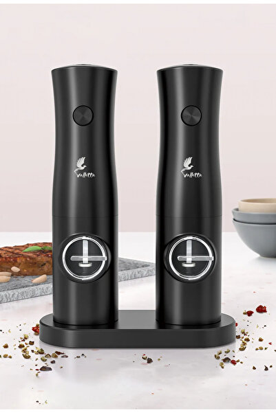 valletta Portofino 2'Li Standlı Pilli Tuz Karabiber Değirmeni Otomatik Bahara...