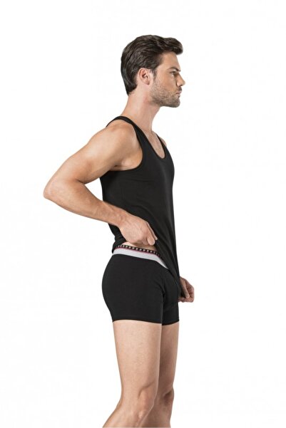Pierre Cardin Siyah Erkek Çeyizlik Likralı - Pamuklu Atlet & Boxer Seti Q1.U.5O.K0.K.A.P.C