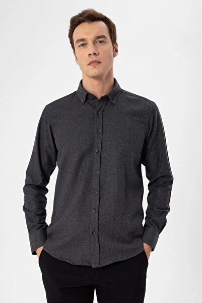 hipatu Cămașă slim cu mânecă lungă din flanel de cavalerie