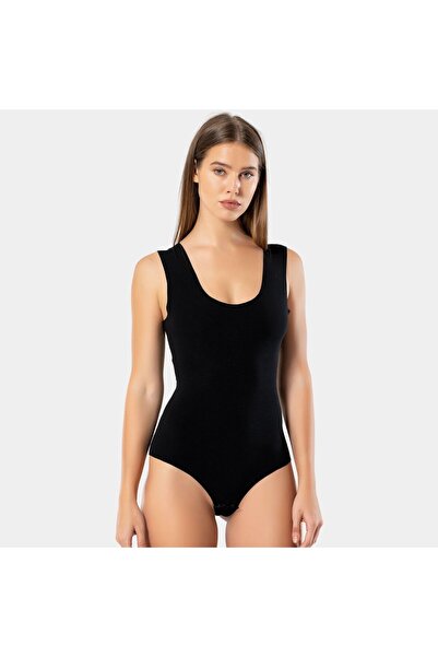 TÜREN Women's Laser Cut Cotton Snap Body 905/Black