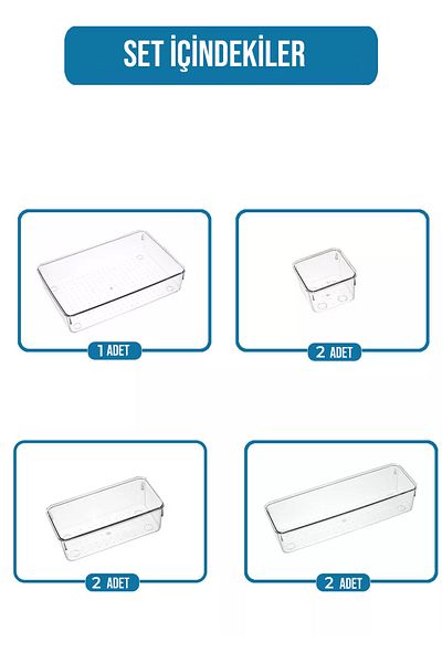 FİTHOME 7 Pieces Modular Multipurpose Makeup and Jewelry Organizer In-Drawer Organizer