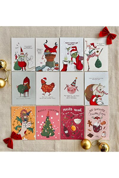 Merry Christmas Yılbaşı Kartları - Merry Christmas (12 kart)
