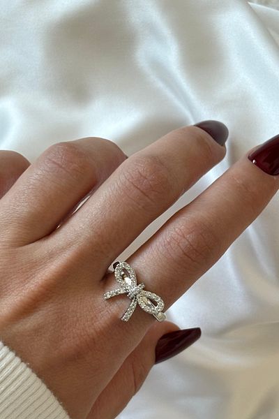 Leo'Stone Special Production Bow Model Design Adjustable Women's Ring