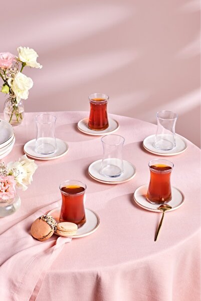 Karaca Meridian 6 Kişilik 12 Parça Çay Seti Gold 165 ml