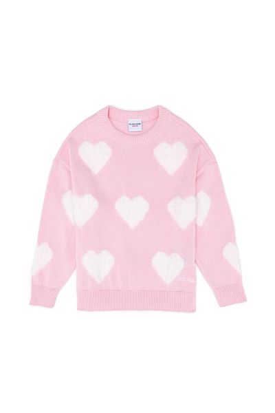 U.S. Polo Assn. Pulover roz pentru fete cu gât crew 1456674