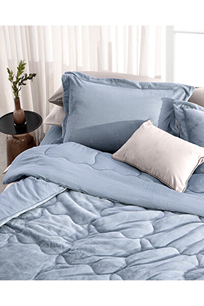 Madame Coco Kaira Tek Kişilik Comforter Set - İndigo