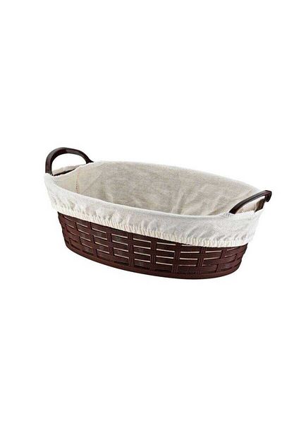 dinckitchen Bora Plastic Wicker Patterned Bread Basket Oval No:2 - With Cloth Bo666