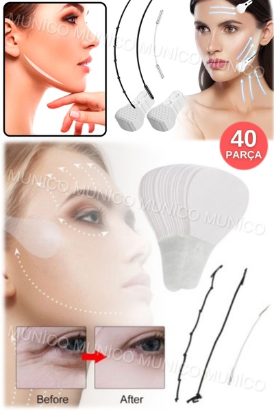 Genel Markalar 40 Parça Ultra İnce Su Geçirmez Çene Yanak Alın Çizgi Kaybetti...