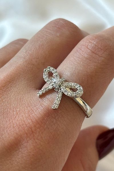 Leo'Stone Special Production Bow Model Design Adjustable Women's Ring
