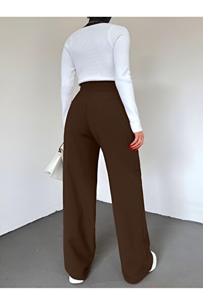 Modamorfo Velcro waist Stretch Fabric pants - brown