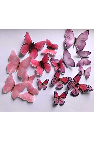 sevvom فراشات صالحة للأكل مقطوعة بشكل خاص باللون الوردي الفاتح بألوان مختلطة ...