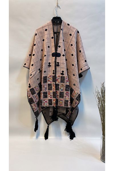 Onur Poncho - Noua colecție Produs nou Tricoturi țesute speciale Poncho cu model Iarnă Articol de lux Magazin de modă