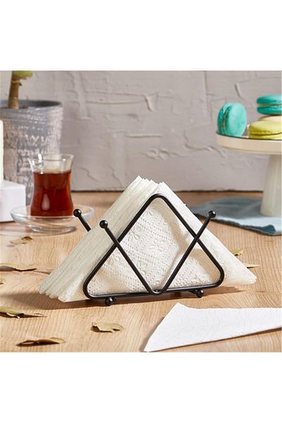 Kosova Black-482 Napkin Holder Black 15 X 6.5 X 11 cm