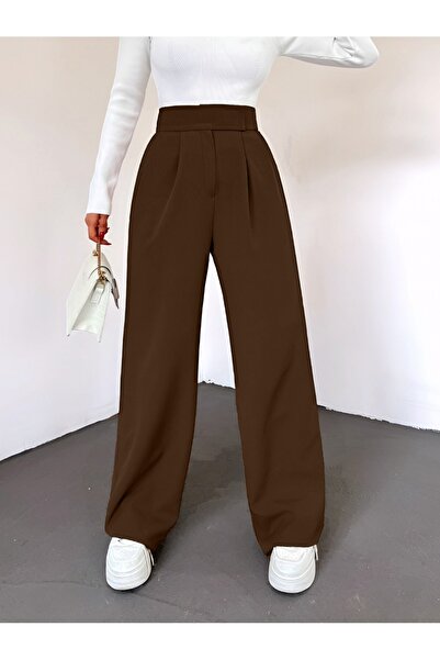 Modamorfo Velcro waist Stretch Fabric pants - brown