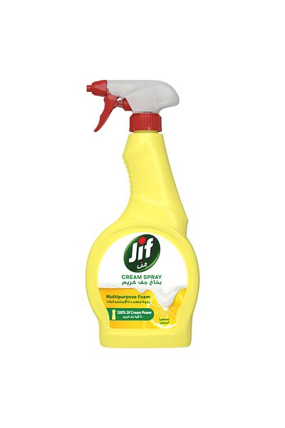 Jif منظف رذاذ كريمي متعدد الأغراض، إزالة البقع والشحوم بنسبة 100%، ليمون، قوة كريم جيف بنسبة 100%، 500 مل