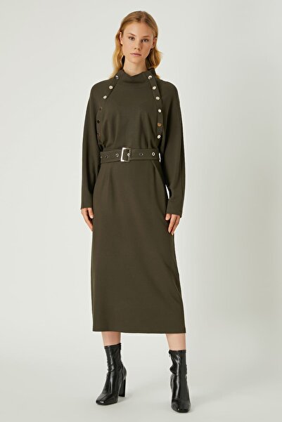 FEVER Düğme detaylı kemerli elbise