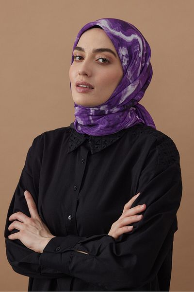 Modakaşmir 110 cm Marble Pattern Bamboo Scarf