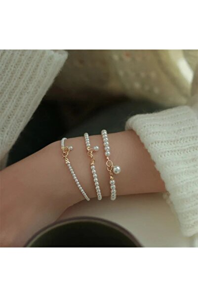 Genel Markalar Şıklığınızı Tamamlayacak 3'lü İncili Bileklik Seti