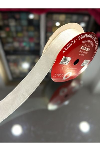 ÖZ-EL AŞ Mini Reel - 2.5 cm Satin Ribbon, Pack White 5 m 100 894