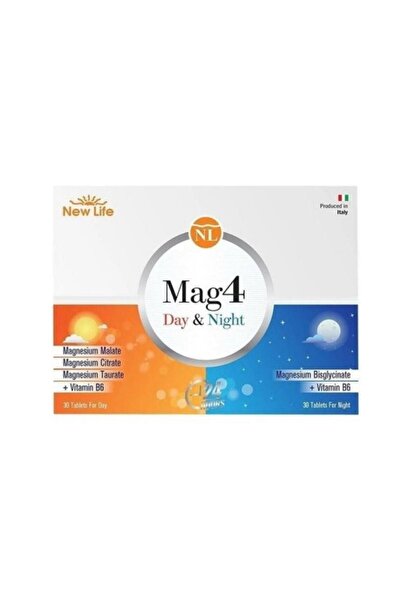 New Life Mag4 Day & Night Magnezyum 60 Tablet Sitrat - Malat - Taurat - Bisgl...