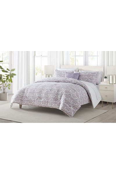 Orange Bed & Bath Lahual | 8pcs Double Size Comforter Set|purple269 × 229 Cm