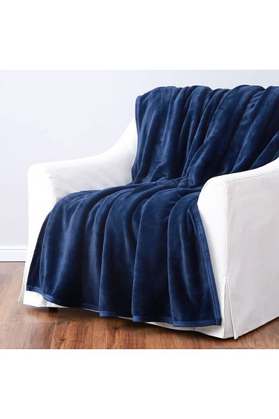 Orange Bed & Bath Comfy | Fur blanket  264 × 229 cm- Dark Blue