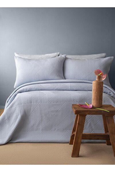 Apricitas HOME طقم مفرش سرير سافوي نيلي مزدوج