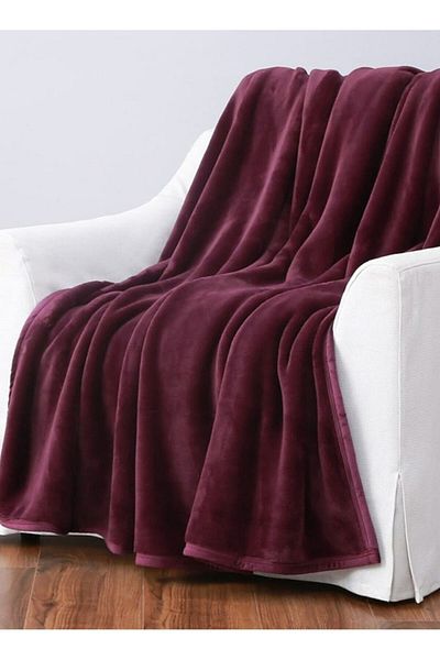 Orange Bed & Bath بطانية فرو حمراء مريحة - 168 × 229 حجم كامل