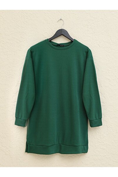 Modamorfo Emerald Ribbed Set - Crew Neck and Slit