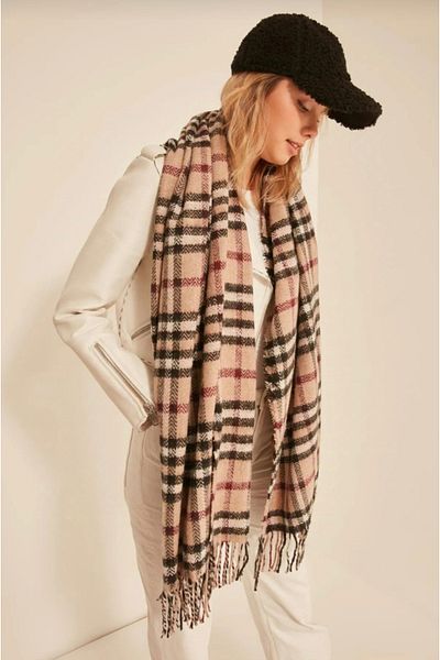 FRESCO SCARFS Eșarfe cu model în carouri pătrate cu textura moale