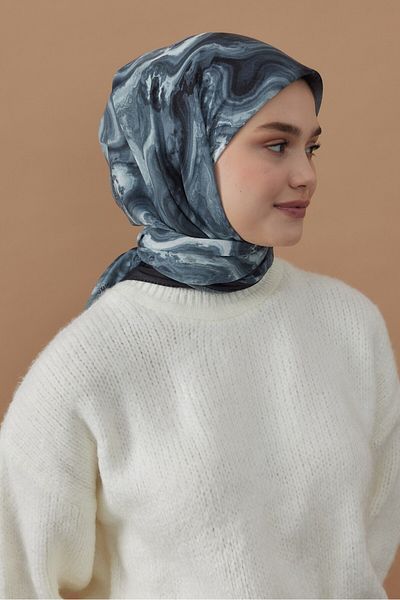 Modakaşmir 110 cm Marble Pattern Bamboo Scarf