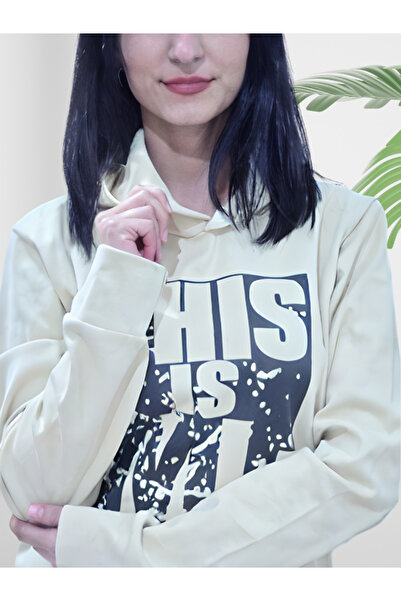 YusGos This Is Me Printed Hooded Sweatshirt (White)