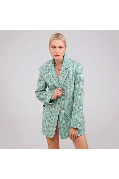 OUZ Fashion Kadın Oversize Tüvit Kumaş Ceket