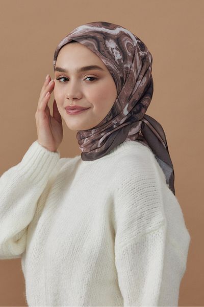Modakaşmir 110 cm Marble Pattern Bamboo Scarf