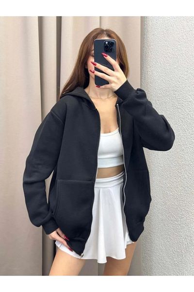 BERNEO Top unisex cu fermoar cu trei fire