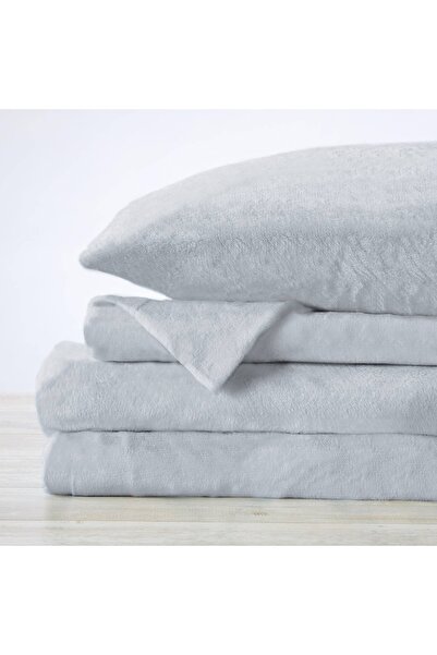 Orange Bed & Bath Velvet Loft | Two-piece Single Size Fur Bedsheet Set - Gray| 119x201 Cm