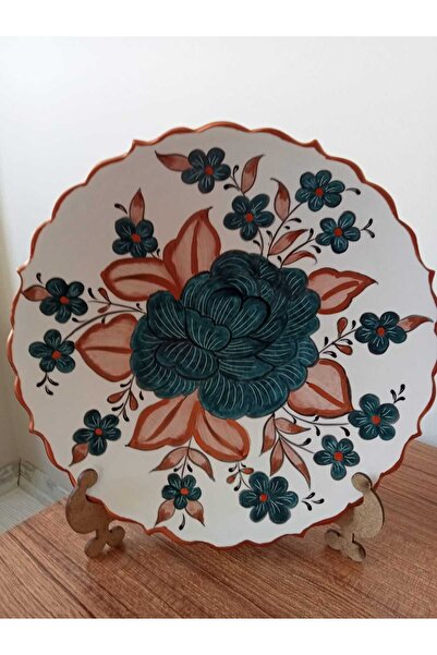 sema çini 25 cm el yapımı bakır yaldızlı çini tabak