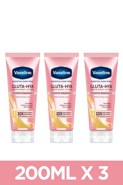 Vaseline أنبوب لوشن جلوتاهيا سموث راديانس 200 مل × 3