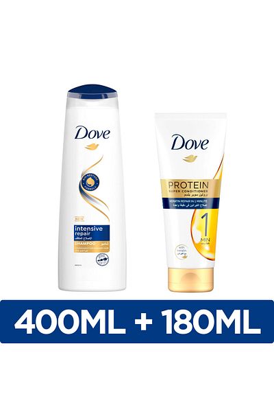 Dove Shampoo for damaged hair, Intensive Repair  400ml + Superconditioner 180ml