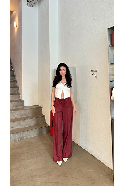 Serica Moda Elastična talja Na vezivanje Palazzo pantalone