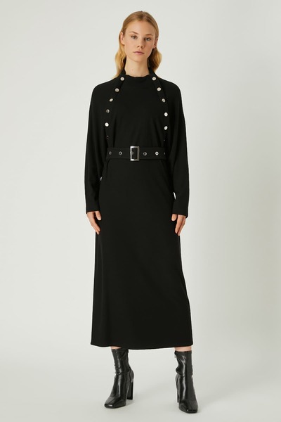 FEVER Düğme detaylı kemerli elbise
