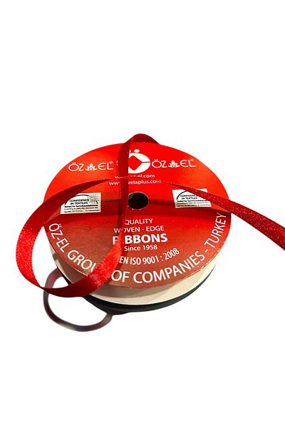 ÖZ-EL AŞ 1 cm 5 Mt Red Satin Bundle Ribbon - 100 518