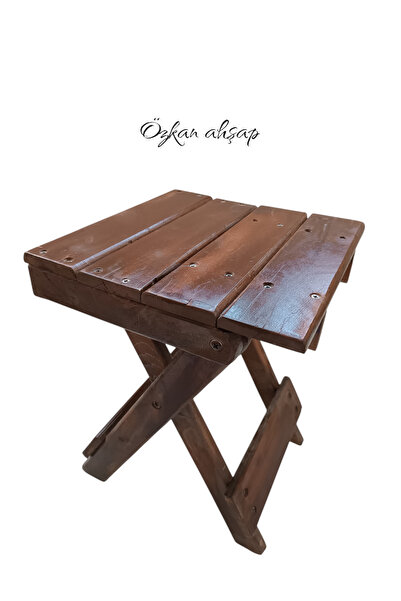 Ahşap Boyalı Katlanır Tabure - (38CM YÜKSEKLİK)