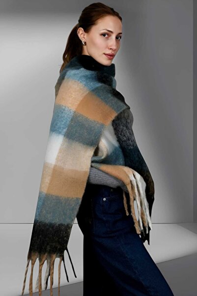 Uniquetrenders Жіночий шарф з м'якою текстурою та картатим візерунком