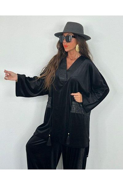 ALÂ 42-44 Model Velvet Double Set