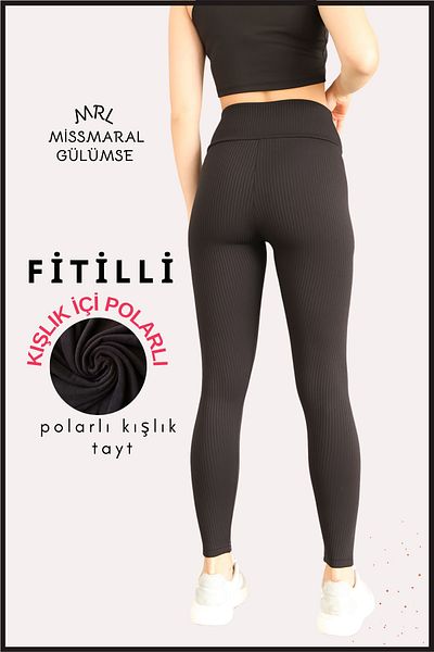 missmaral Jambiere negre pentru femei cu talie înaltă - ridicare, lycra, fleece, potrivire groasă 1026